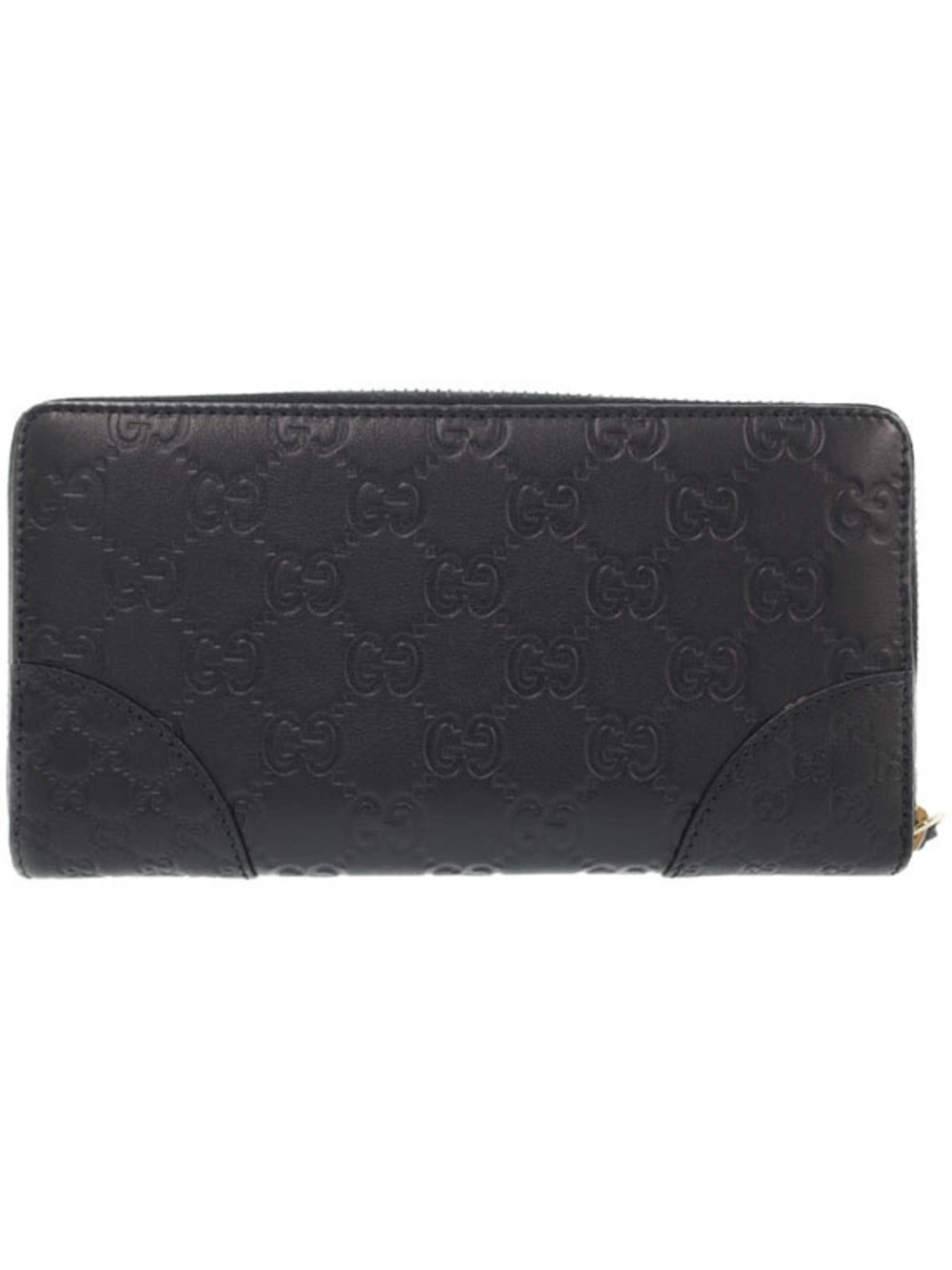 Gucci Wallet ssima Leather Round Zipper Bree Long Around Zip Black